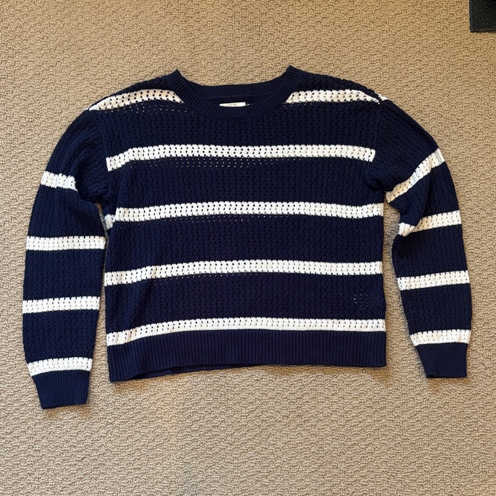 Lucky Brand Navy and white Striped Sweater